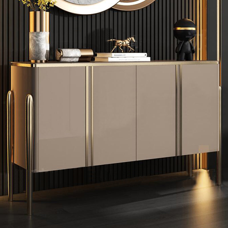 Glam Door Sideboard Stone Top and Wood Sideboard for Living Room