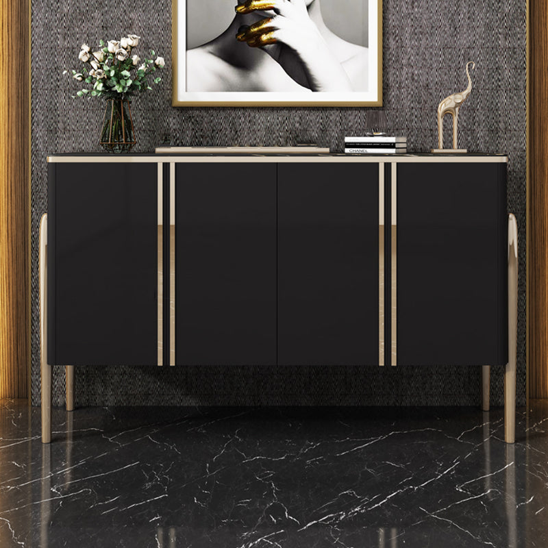 Glam Door Sideboard Stone Top and Wood Sideboard for Living Room