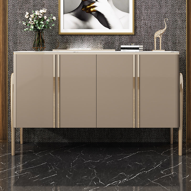 Glam Door Sideboard Stone Top and Wood Sideboard for Living Room