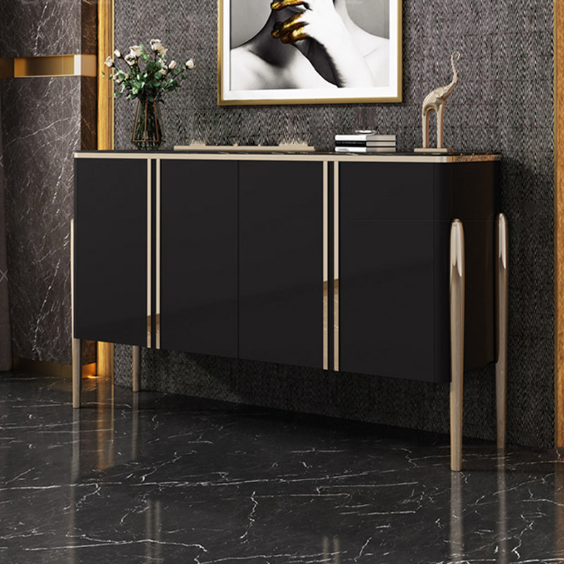 Glam Door Sideboard Stone Top and Wood Sideboard for Living Room