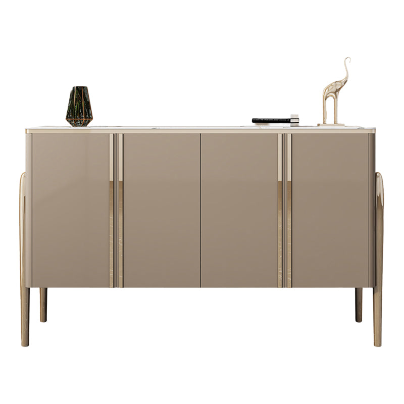 Glam Door Sideboard Stone Top and Wood Sideboard for Living Room