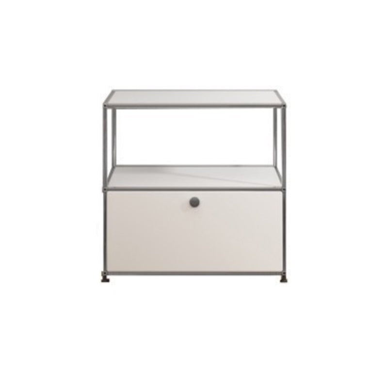 White Metal Sideboard with Drawers Modern Indoor Dining Buffet