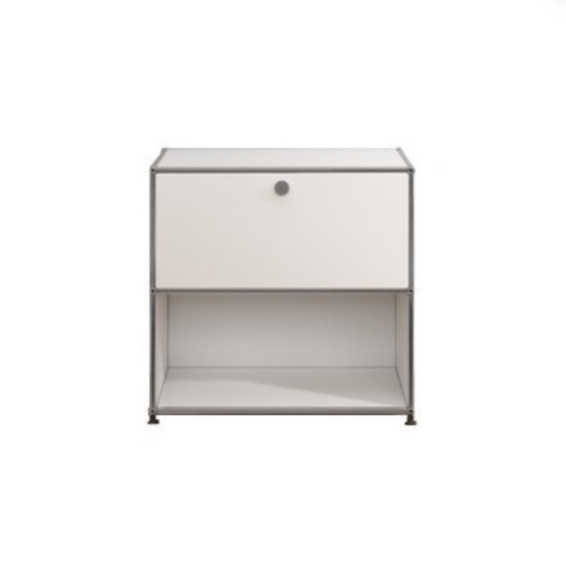 White Metal Sideboard with Drawers Modern Indoor Dining Buffet