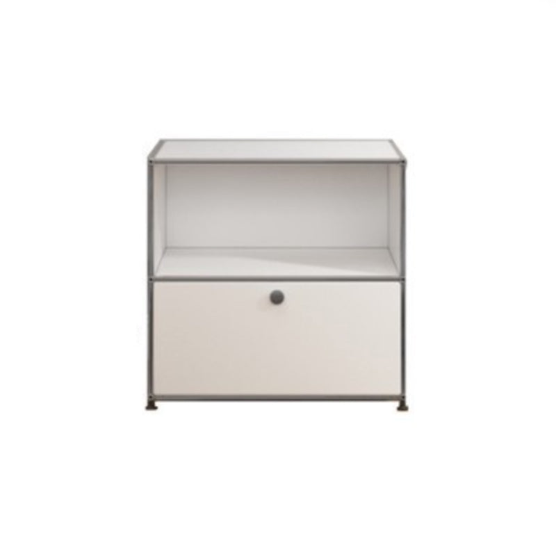 White Metal Sideboard with Drawers Modern Indoor Dining Buffet