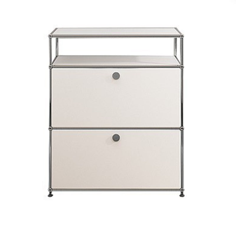 White Metal Sideboard with Drawers Modern Indoor Dining Buffet