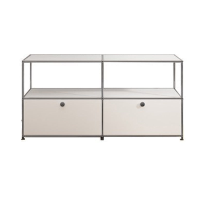 White Metal Sideboard with Drawers Modern Indoor Dining Buffet