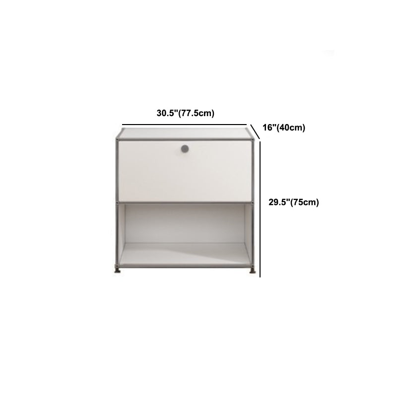 White Metal Sideboard with Drawers Modern Indoor Dining Buffet