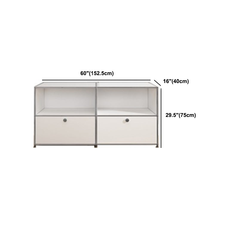 White Metal Sideboard with Drawers Modern Indoor Dining Buffet