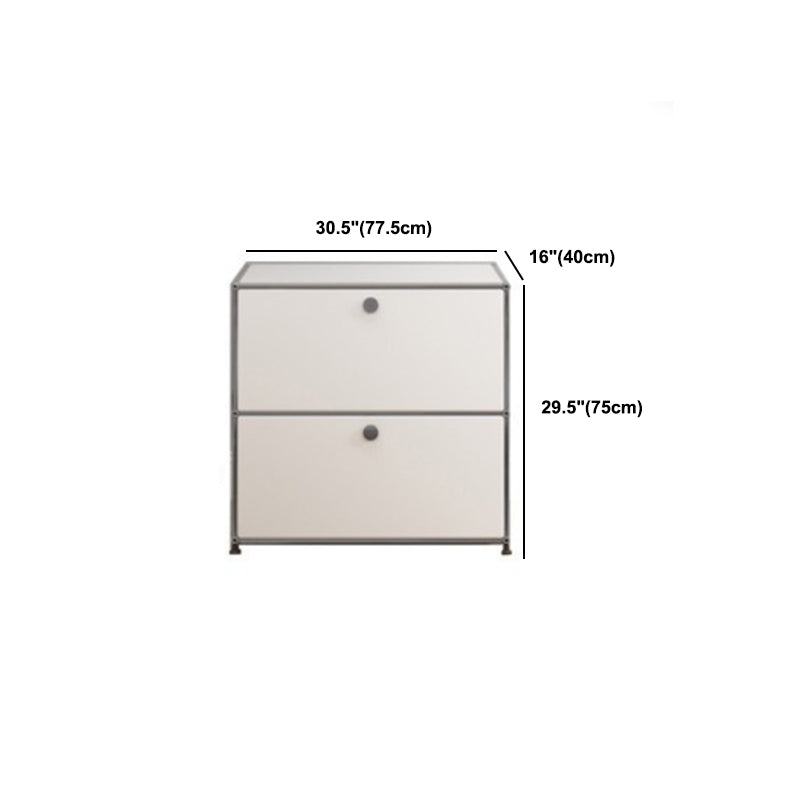 White Metal Sideboard with Drawers Modern Indoor Dining Buffet