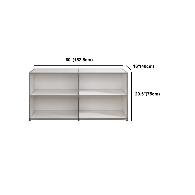 White Metal Sideboard with Drawers Modern Indoor Dining Buffet