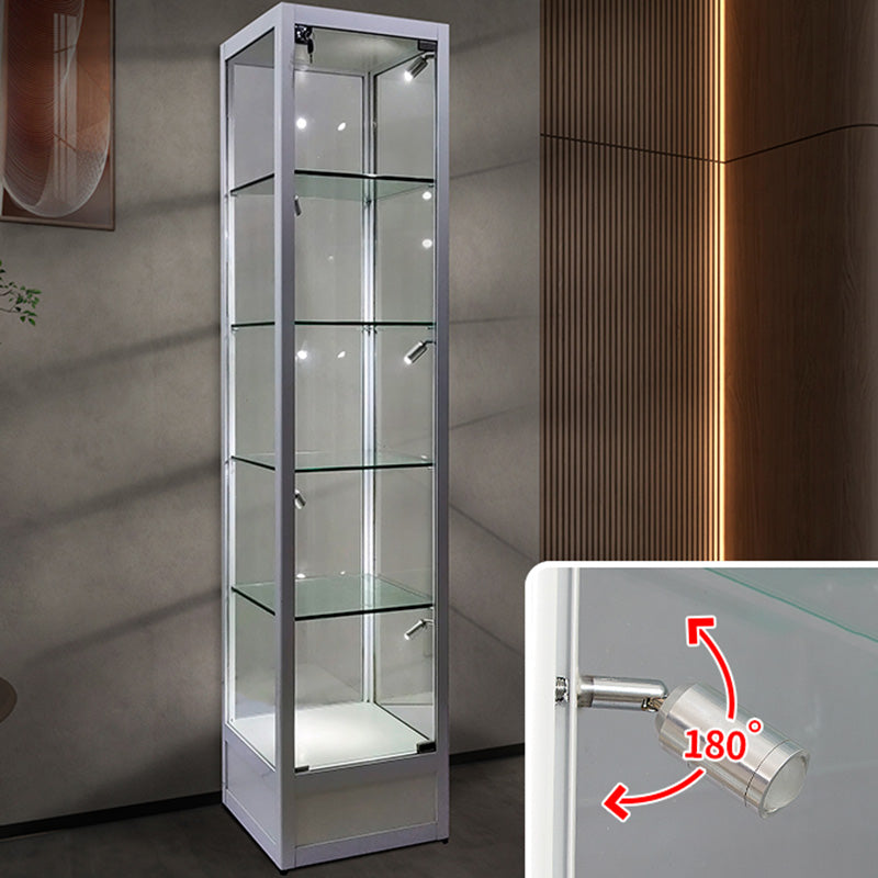 Modern Curio Cabinets Glass Display Cabinet with Locking Doors