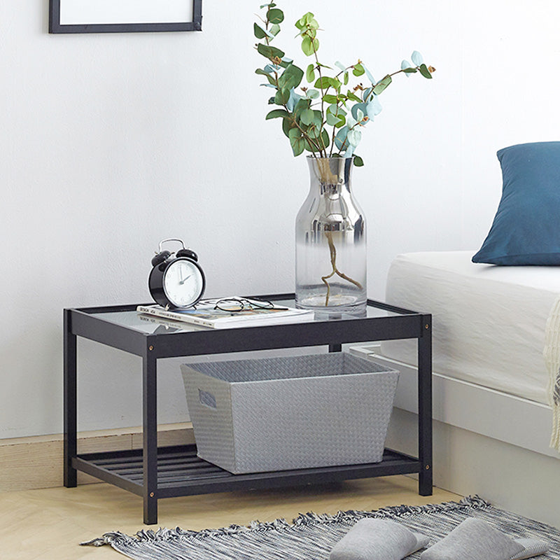 Lower Shelf Bedside Cabinet Modern Bed Nightstand for Bedroom