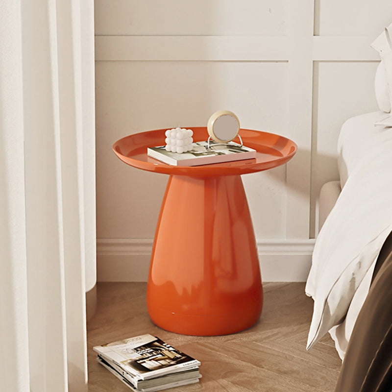 Modern Round Night Table Plastic Accent Table Nightstand for Bedroom