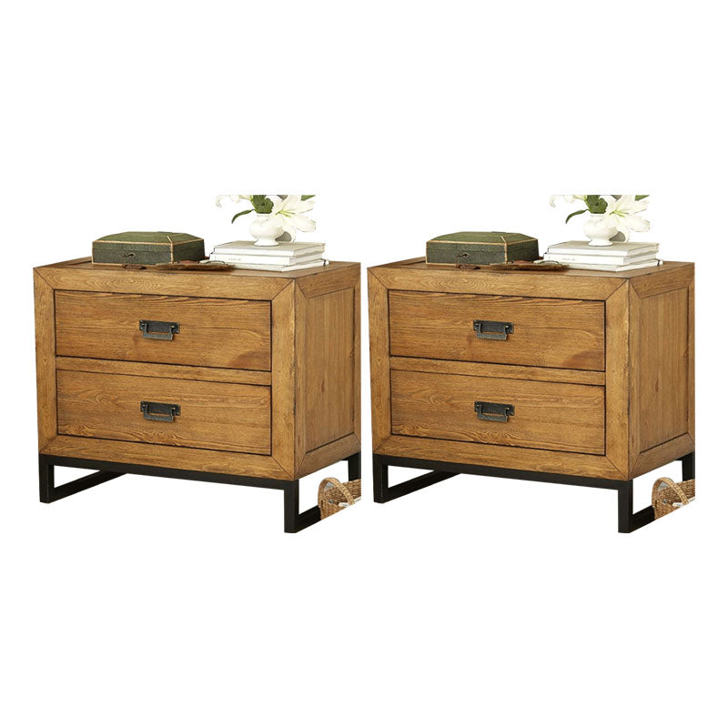 Industrial Pine Bed Nightstand Drawer Storage Night Table for Bedroom