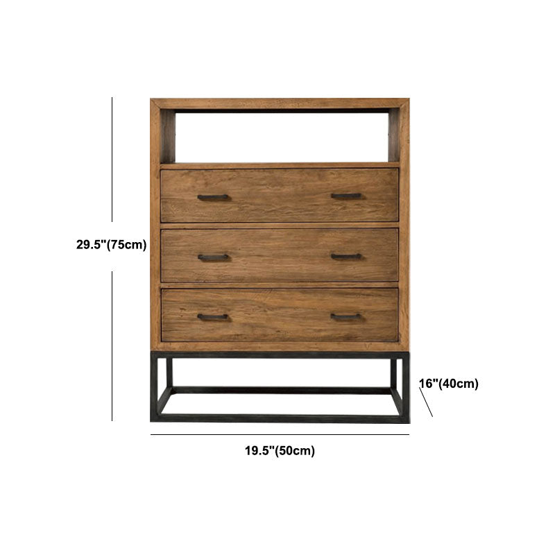 Industrial Pine Bed Nightstand Drawer Storage Night Table for Bedroom