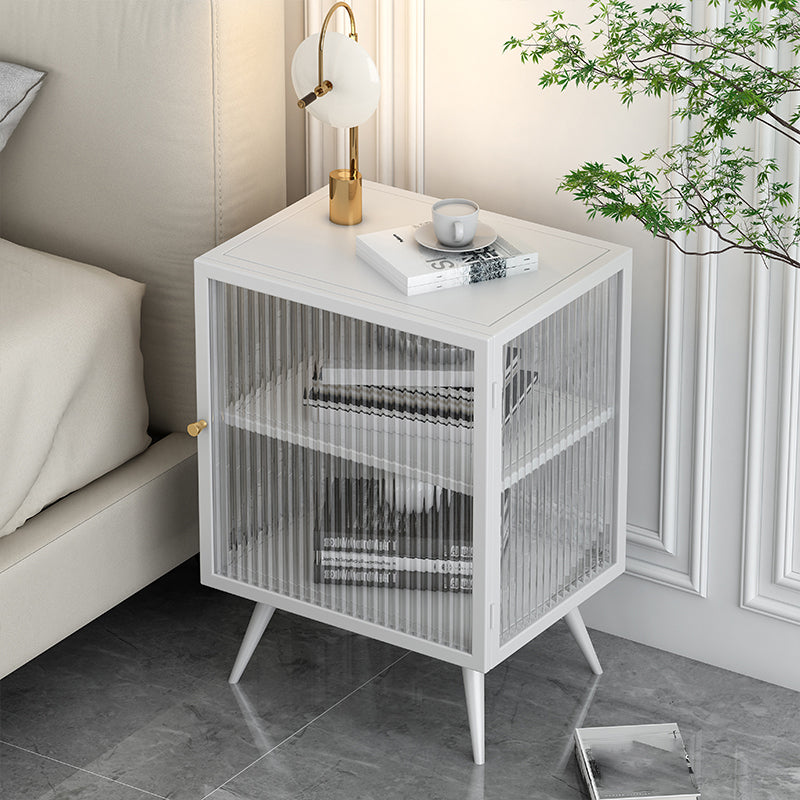 Modern Doors Included Bedside Cabinet Metal Nightstand with Legs for Bedroom