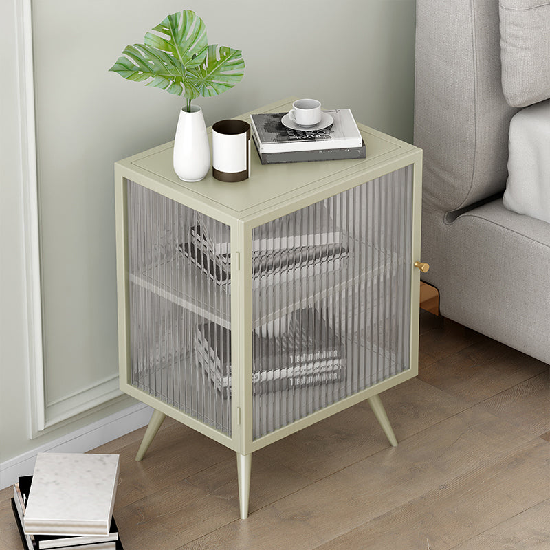 Modern Doors Included Bedside Cabinet Metal Nightstand with Legs for Bedroom