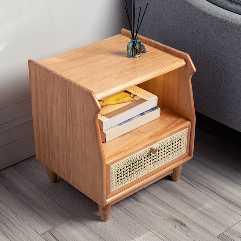 1 Drawer Night Table Modern Solid Wood Nightstand ,20.5" Tall