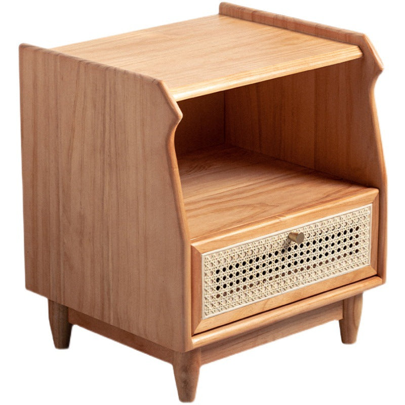 1 Drawer Night Table Modern Solid Wood Nightstand ,20.5" Tall