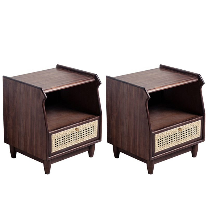 1 Drawer Night Table Modern Solid Wood Nightstand ,20.5" Tall