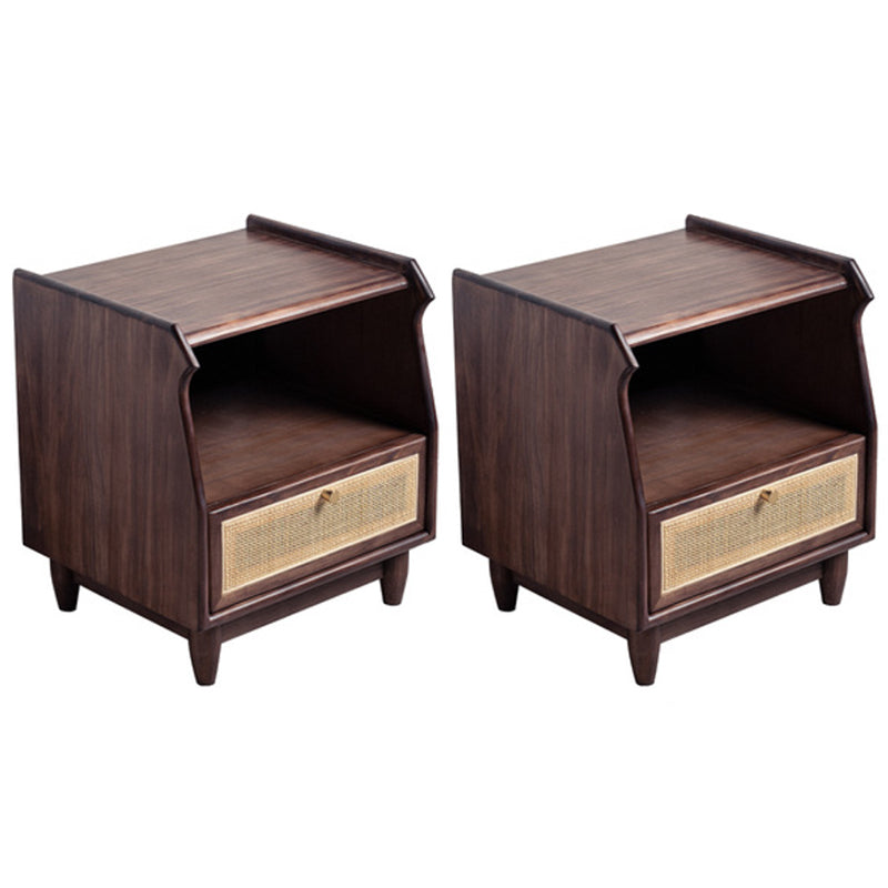 1 Drawer Night Table Modern Solid Wood Nightstand ,20.5" Tall