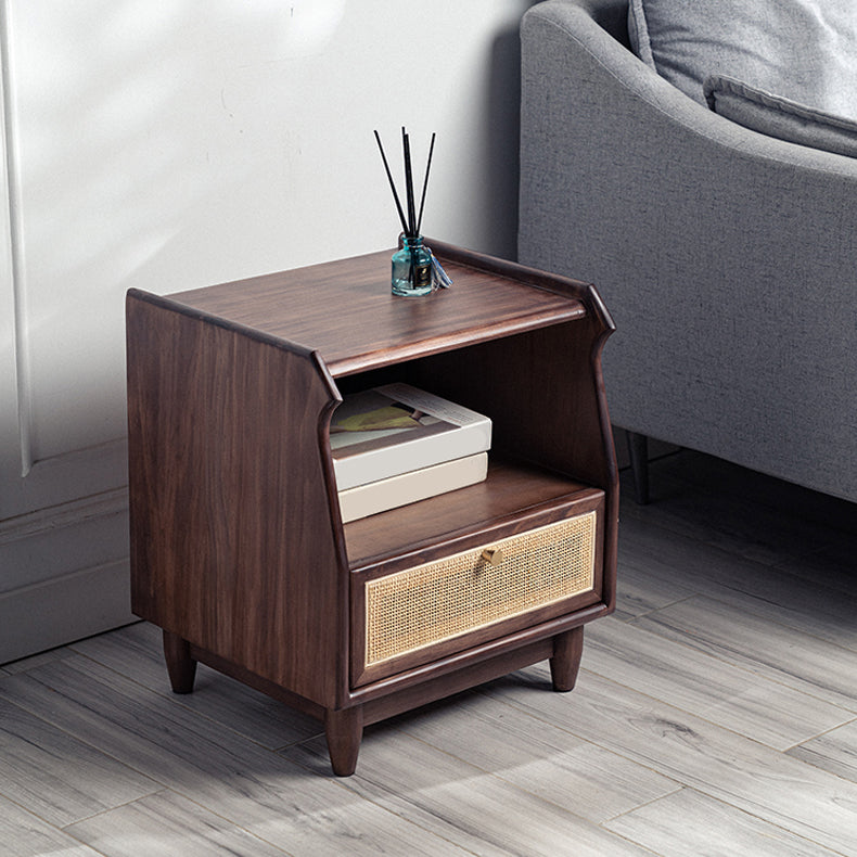 1 Drawer Night Table Modern Solid Wood Nightstand ,20.5" Tall