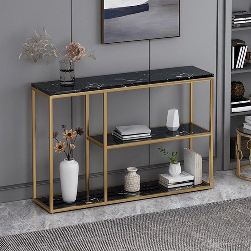 11.8" W Rectangle End Table Storage Slate Glam Console Table