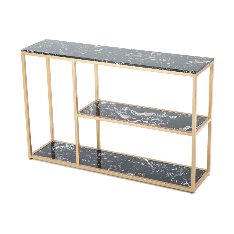 12" W Modern Marble Console Table Resistant Floor Shelf Accent Table for Hall