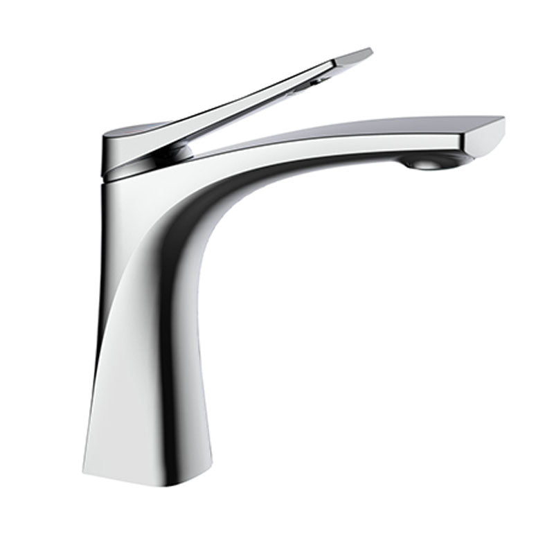 Modern Vessel Faucet Brass Lever Handles Low Arc with Water Hose Bathroom Vessel Faucet