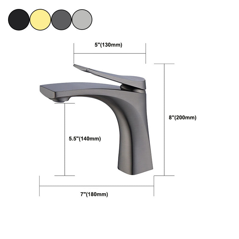 Modern Vessel Faucet Brass Lever Handles Low Arc with Water Hose Bathroom Vessel Faucet