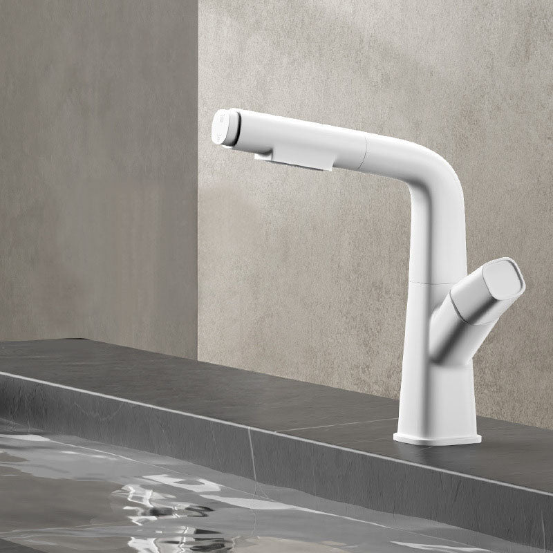 Single Handle Bathroom Faucet Modern Style Widespread Sink Faucet with Brass Material