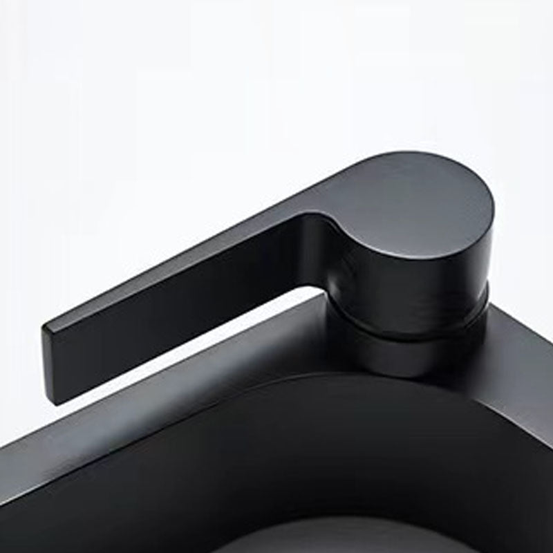 Modern Vessel Faucet Brass Lever Handles Waterfall Spout Bathroom Sink Faucet