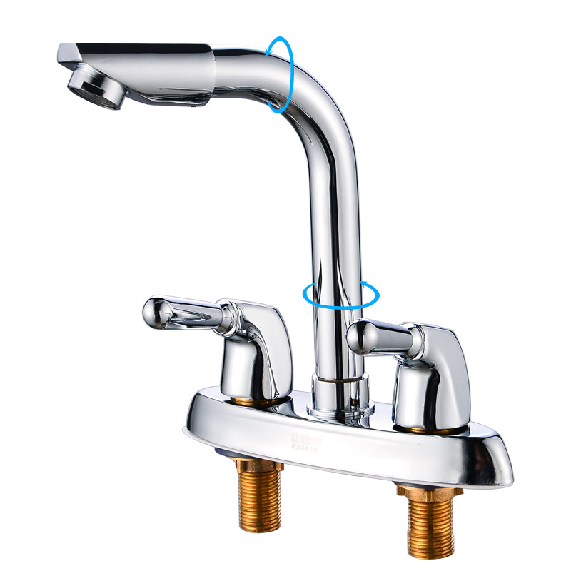 2-Handle Brushed Nickel Widespread Faucet 2 Hole Centerset Bathroom Sink Faucet with Brass