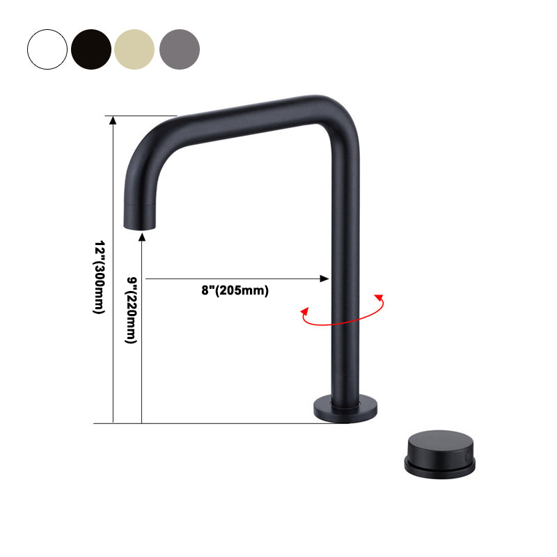 Circular 1-Handle Bathroom Faucet 2 Hole Wide Spread Bathroom Faucet