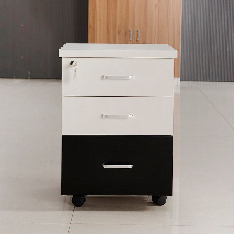 Contemporary Style Vertical Filing Cabinet Wood Filing Cabinet with Locking Storage