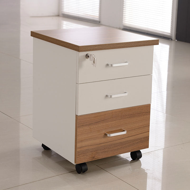 Contemporary Style Vertical Filing Cabinet Wood Filing Cabinet with Locking Storage