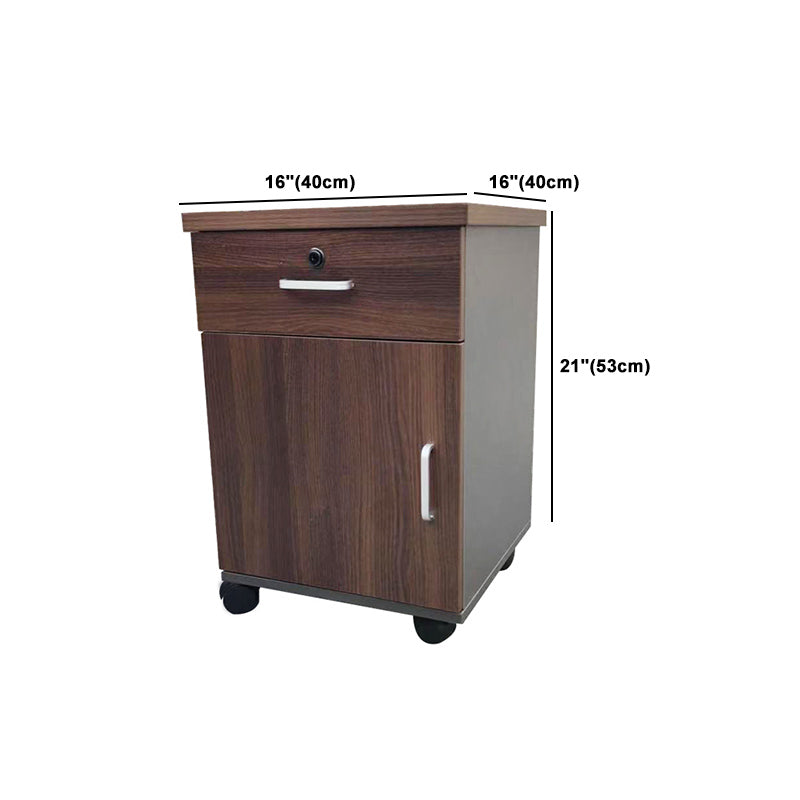 Contemporary Style Vertical Filing Cabinet Wood Filing Cabinet with Locking Storage