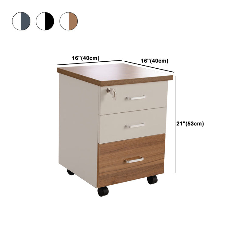 Contemporary Style Vertical Filing Cabinet Wood Filing Cabinet with Locking Storage