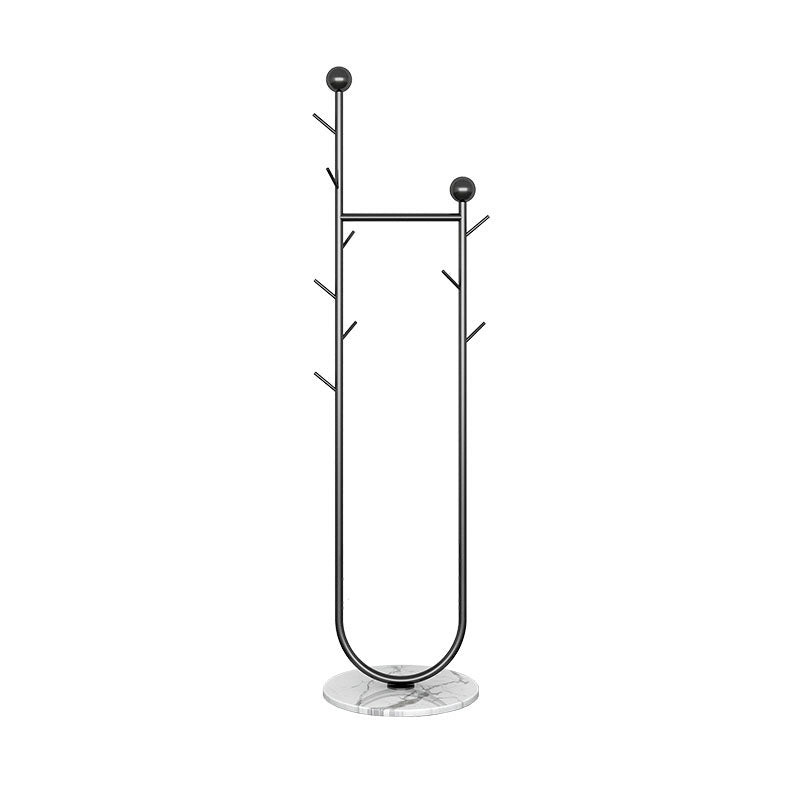 Modern Metal Coat Rack Free Standing Solid Color Hall Tree with Coat Hooks