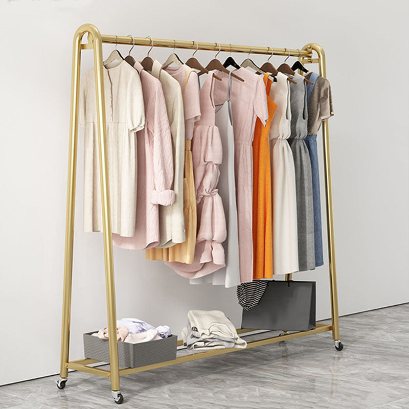 Modern Style Coat Rack Metallic Free Standing Coat Rack With Storage Shelving