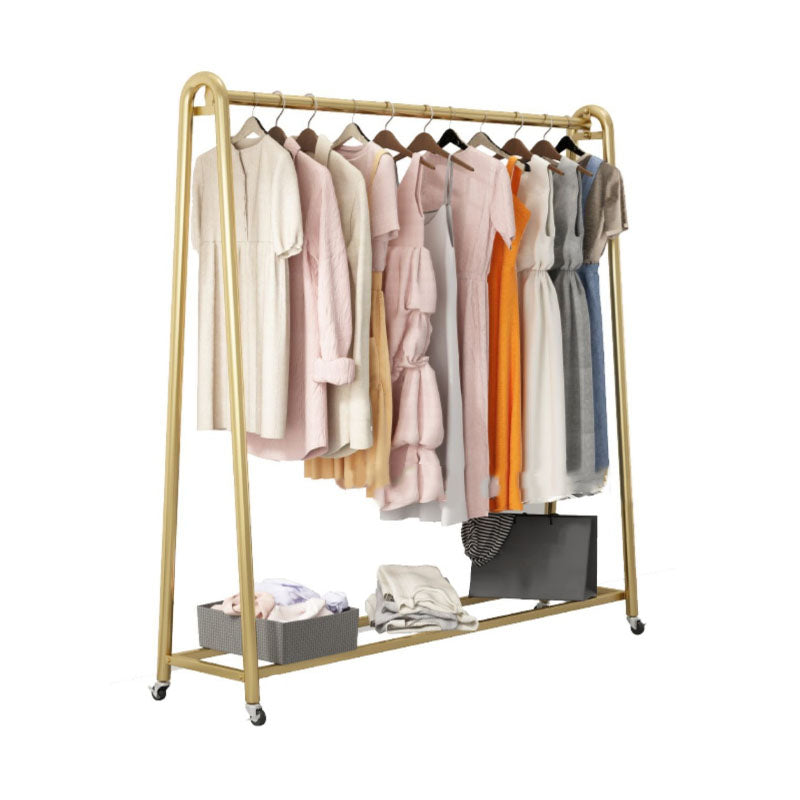 Modern Style Coat Rack Metallic Free Standing Coat Rack With Storage Shelving