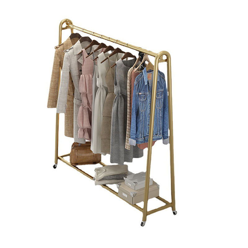 Modern Style Coat Rack Metallic Free Standing Coat Rack With Storage Shelving