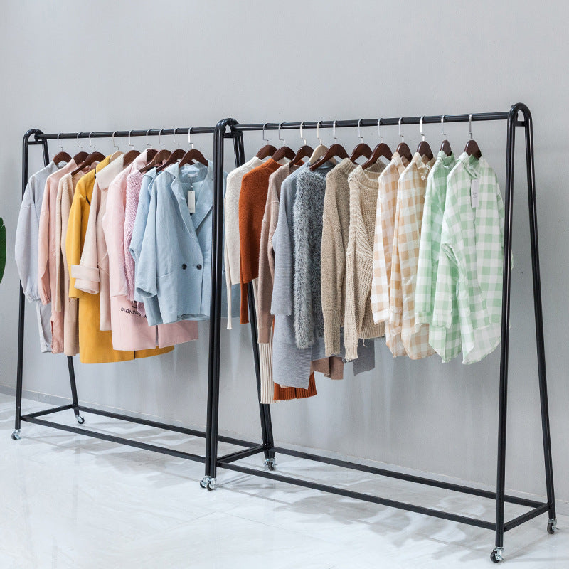 Modern Style Coat Rack Metallic Free Standing Coat Rack With Storage Shelving