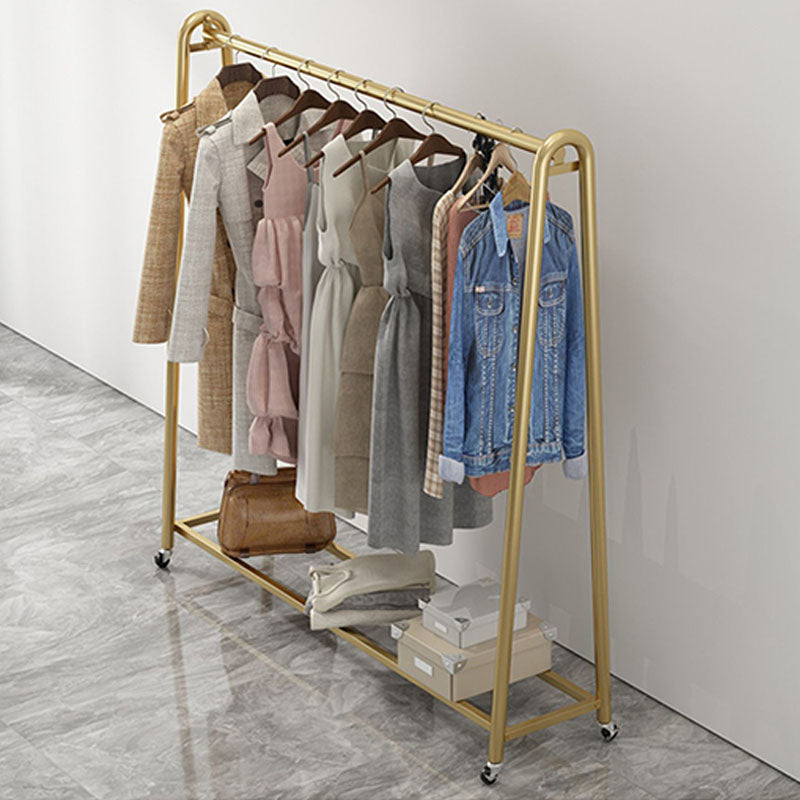 Modern Style Coat Rack Metallic Free Standing Coat Rack With Storage Shelving