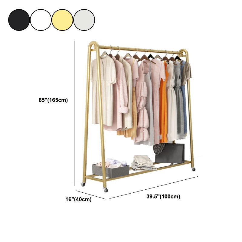 Modern Style Coat Rack Metallic Free Standing Coat Rack With Storage Shelving