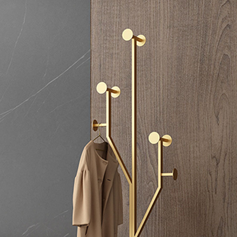 Glam Metallic Hall Tree Hooks Design Coat Rack for Living Room