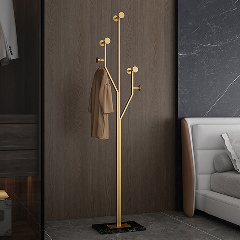 Glam Metallic Hall Tree Hooks Design Coat Rack for Living Room