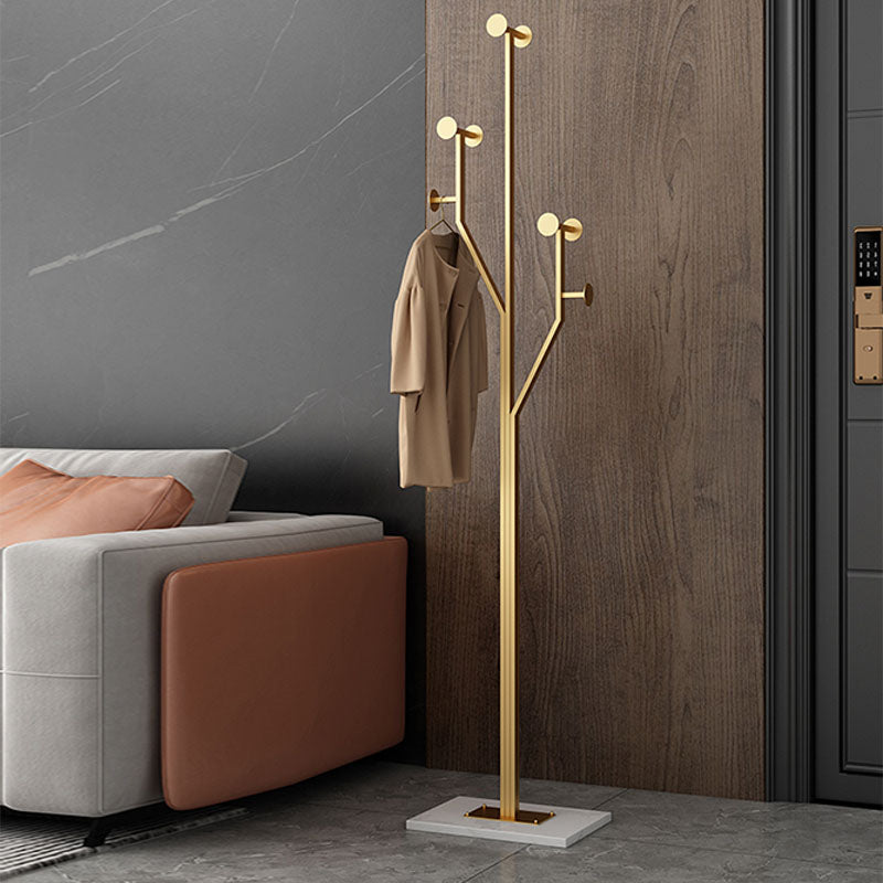 Glam Metallic Hall Tree Hooks Design Coat Rack for Living Room