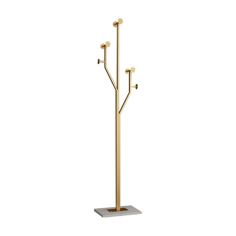 Glam Metallic Hall Tree Hooks Design Coat Rack for Living Room