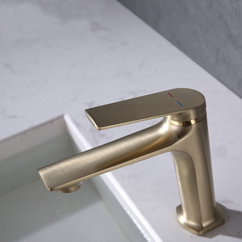 Modern Vessel Faucet Brass Lever Handles Low Arc Basin Lavatory Faucet